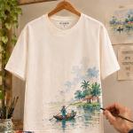 Village painting T-shirt